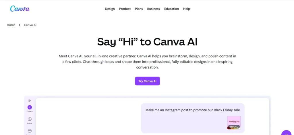 Canva ai | AI in b2b marketing tools