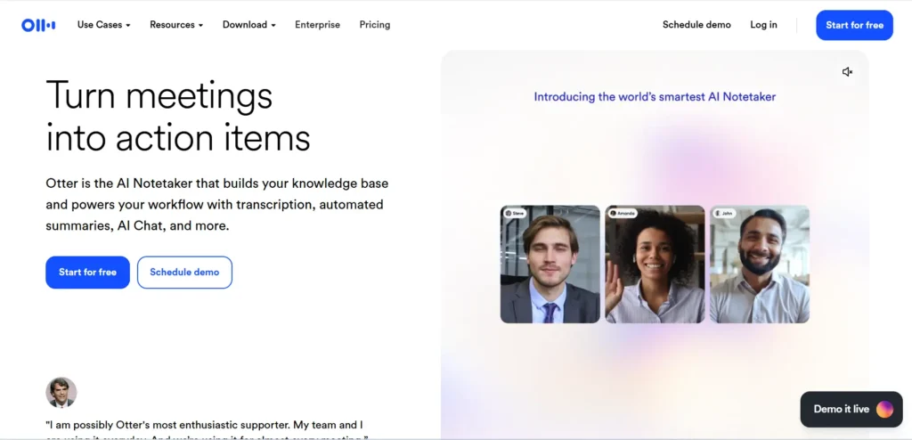 Otter.ai - Real-Time Transcription & Summaries - AI Tools for Journalists