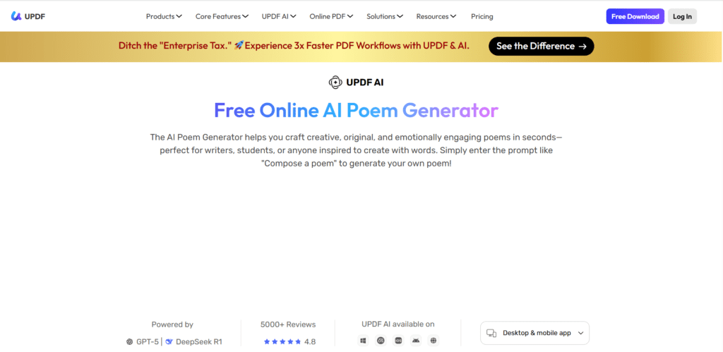 updf poem generator