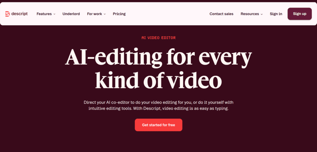 Descript AI | Video & Podcast Editor | Free, Online