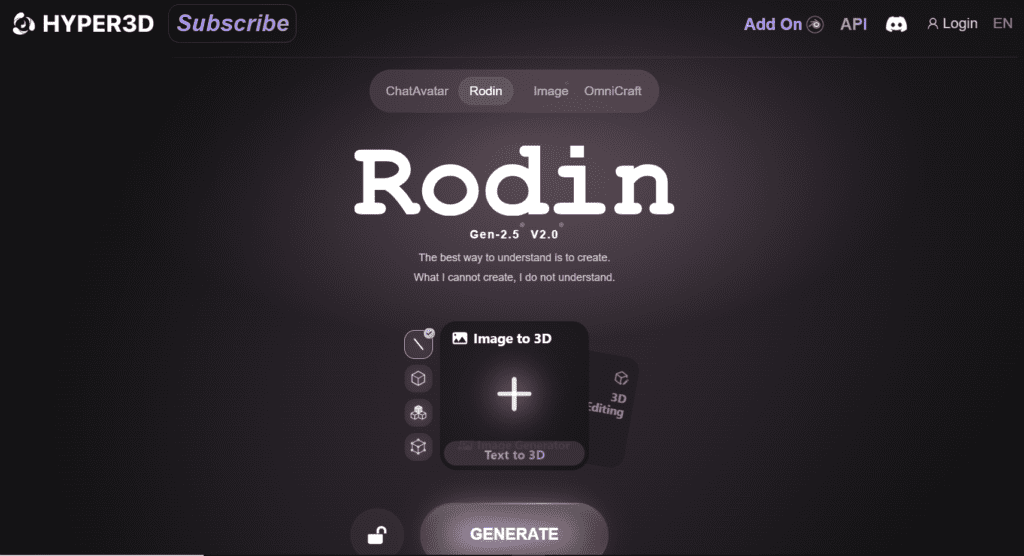 Rodin AI - Free AI 3D Model Generator For Everyone | Instantly Create Stunning 3D Assets, 3D Models, and 3D Objects - Create 3D Designs Powered by AI | Hyper3D
