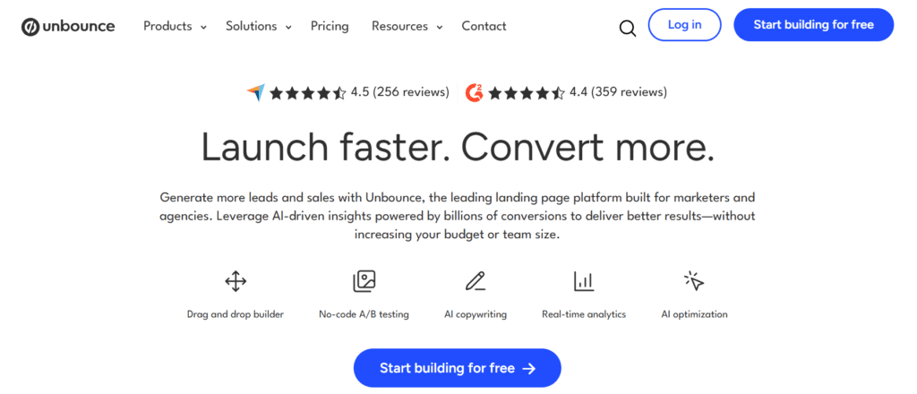 Unbounce AI | Best Landing Page Builder and CRO platform