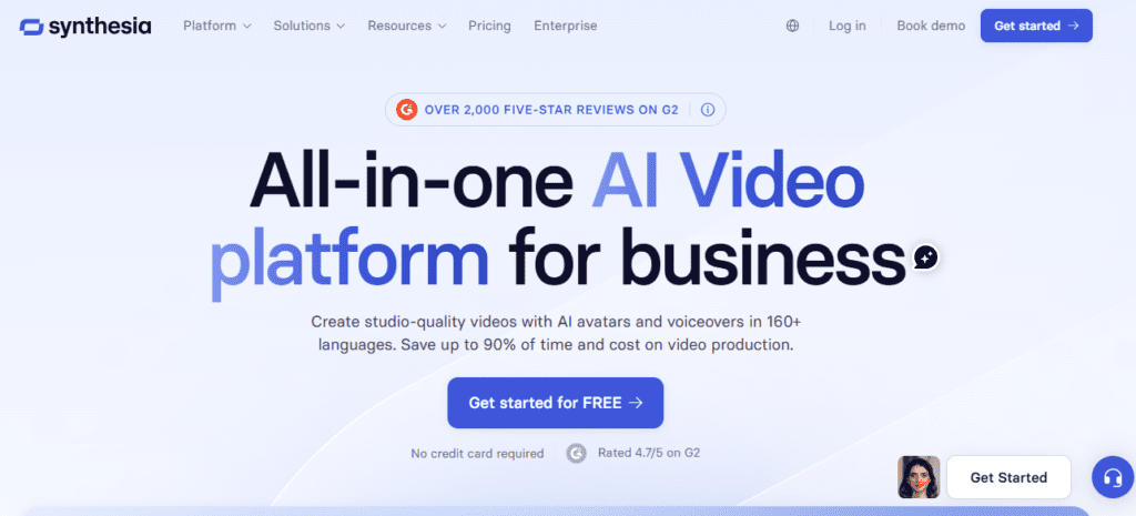 Synthesia AI is a web-based video creation platform
