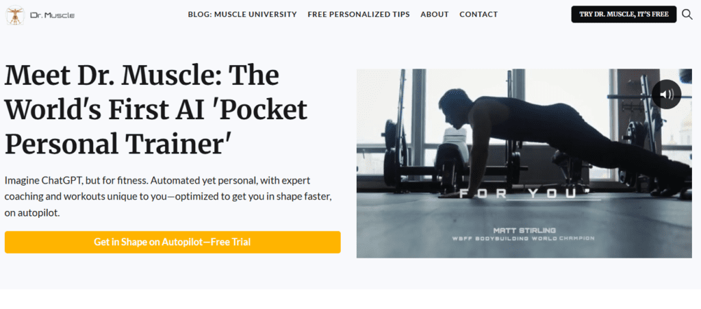 Dr. Muscle: The World's First AI 'Pocket Personal Trainer'