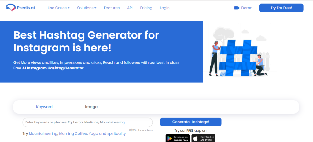 Predis AI is trusted for generating real hashtags.