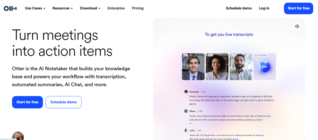 Otter AI transcribes and summarizes what's said in meetings.