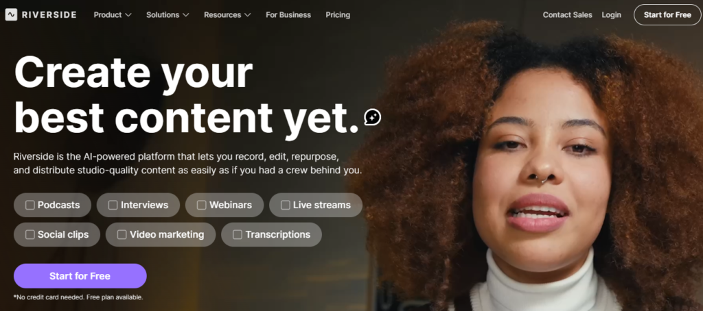 Riverside is an ideal option for podcasters